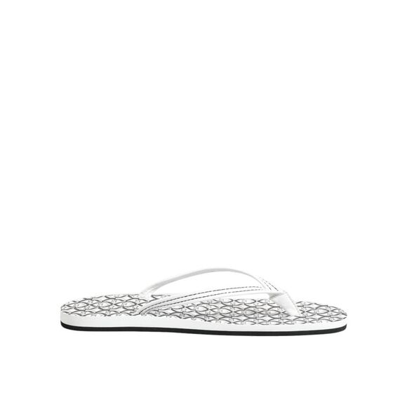 Dolce & Gabbana Black White Logo Beachwear Flats Slipper Women's Shoes